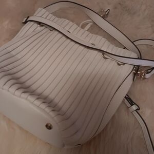 Alfani White Pleated Shoulder Bag